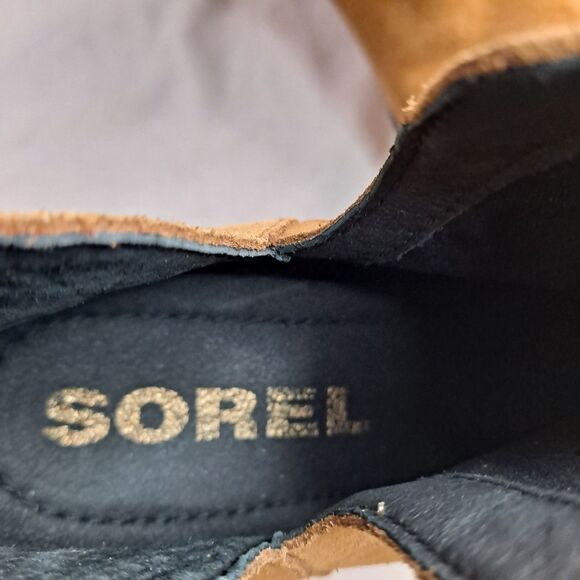 Sorel Lolla Women's Cut Out Booties Sz 6.5 Camel Brown Suede Slip On Ankle Boots - Picture 12 of 12